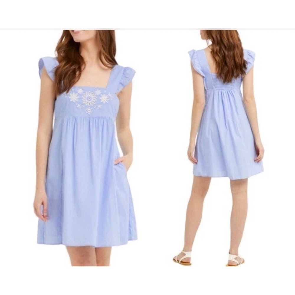 NWT Draper James Maddie Embroidered Babydoll Mini Dress / Size XS‎ / MSRP $150
